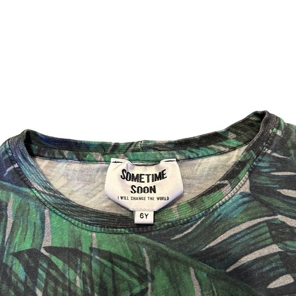 Sometime Soon Palm Tree Leaves T Shirt Kids 6Y - Picture 4 of 5